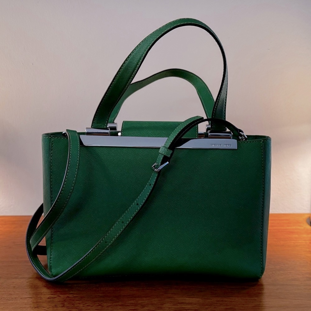 Michael Kors beautiful green crossbody w/ handles.